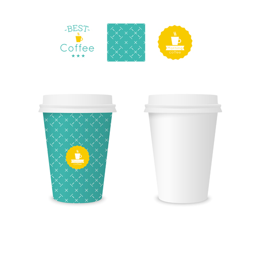 Best coffee paper cup template vector material 07 template vector paper cup coffee coffe   