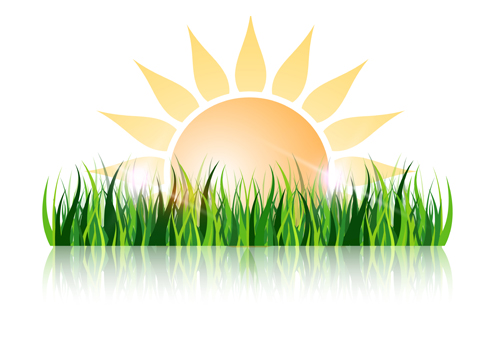 Grass and sun vector background sun grass background   