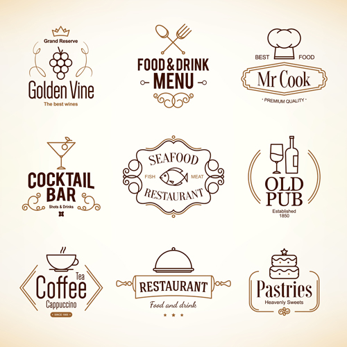Restaurant food menu logos vector design 03 restaurant food restaurant menu logos   