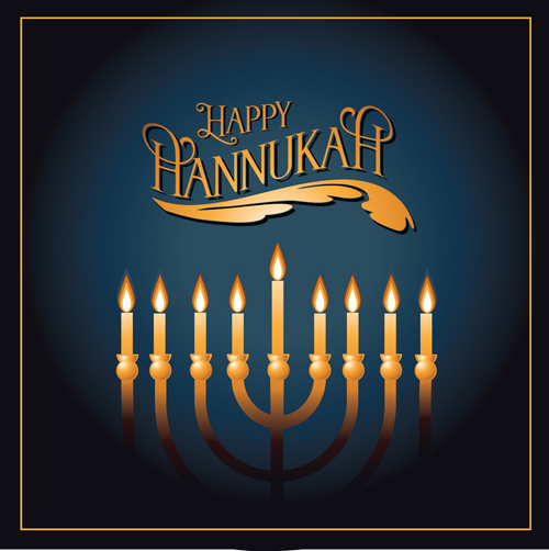 Happy hanukkah background with candle vecotr 15 happy hanukkah candle background   