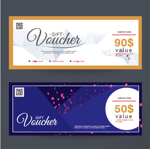 Gift voucher vintage vectors 05   