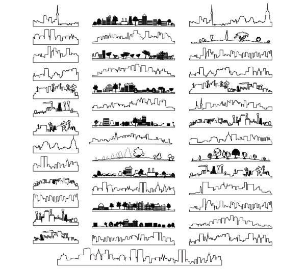 City outline and silhouette design vector silhouette outline city City outline and silhouette design vector silhouette outline city