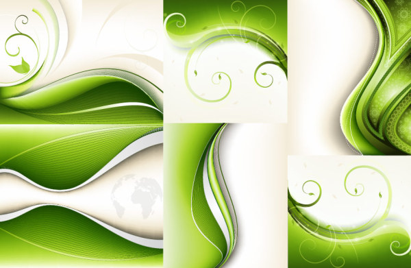 Green dynamic background art vector wavy lines pattern dynamic lines curve background   