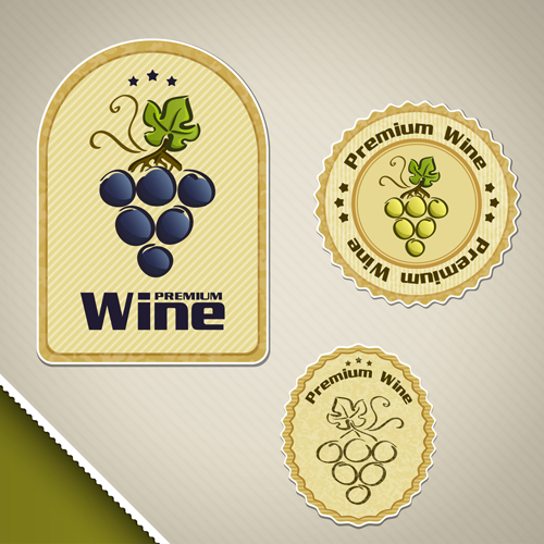 Vintage wine sticker labels vector material wine vintage sticker labels   
