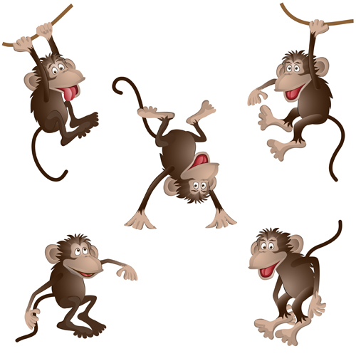 Funny cartoon monkey vector graphics monkey graphics funny cartoon   