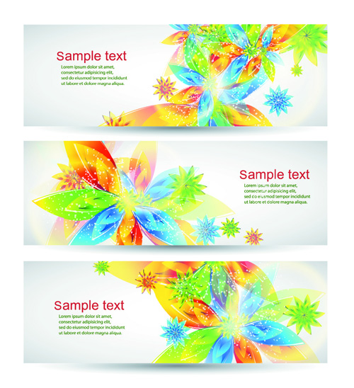 Colorful Spring Leaves Banners Vector 04 spring leaves leave banner   