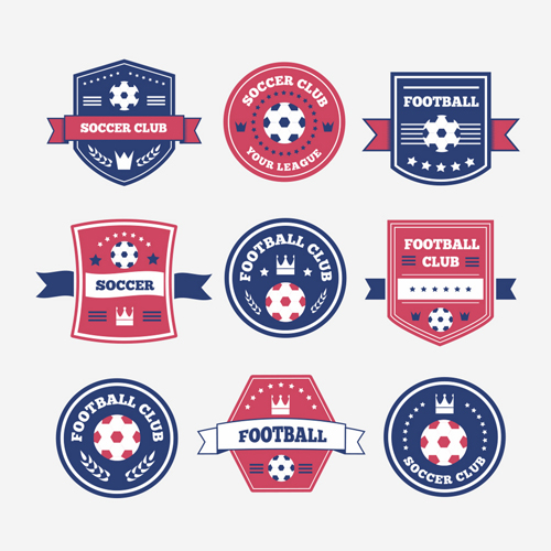 Soccer club labels design vector Soccer labels club   