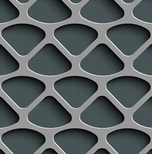 Gray plate perforated vector seamless pattern 08 seamless plate perforated pattern gray   
