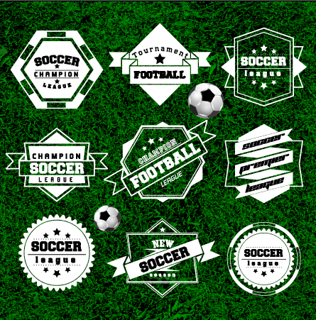 Creative football labels design vector graphics 04 vector graphics vector graphic labels label football creative   