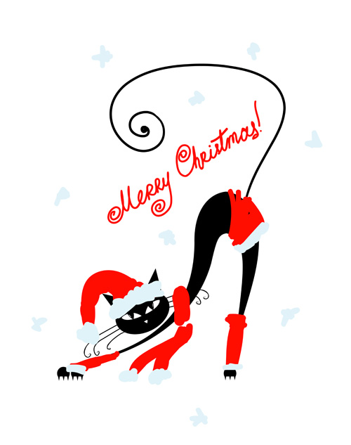 Amusing Christmas cats vector graphics 02 vector graphics vector graphic graphics christmas Amusing   