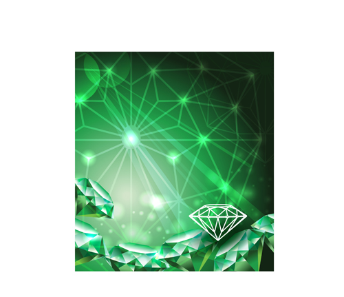 Vector Green diamond set 04 green diamond   