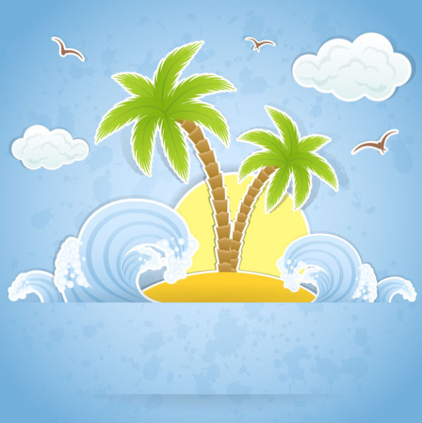 Summer travel in tropical design elements vector 02 tropical travel summer elements element   