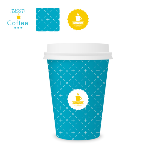 Best coffee paper cup template vector material 08 template paper cup coffee best   