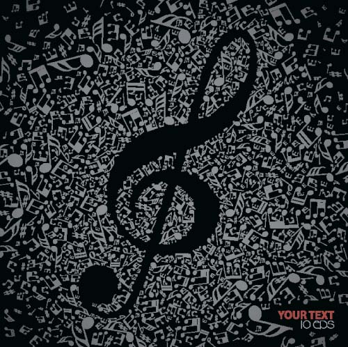 Music Note with black background vector note music black background   