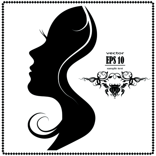 Silhouette female face background silhouette female face background   