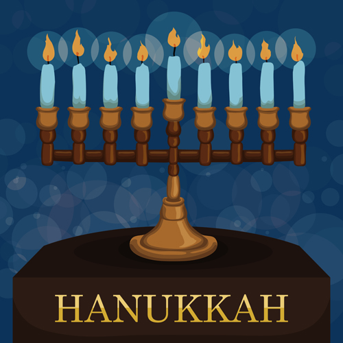 Happy hanukkah background with candle vecotr 16 happy hanukkah candle background   