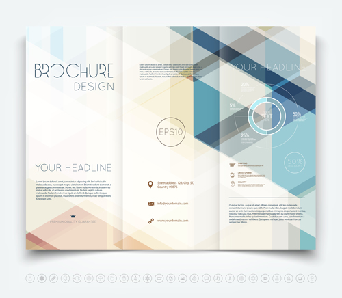 Bright brochure folding cover design vector 02 folding cover brochure bright   