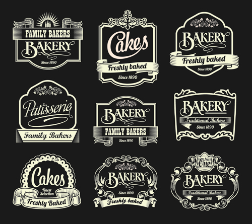 Dark style coffee labels vector graphic set 02 style labels label dark coffee   