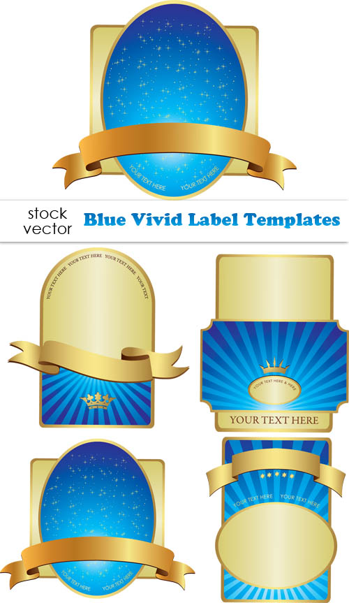 Blue Vivid Label design elements vector label elements element blue   
