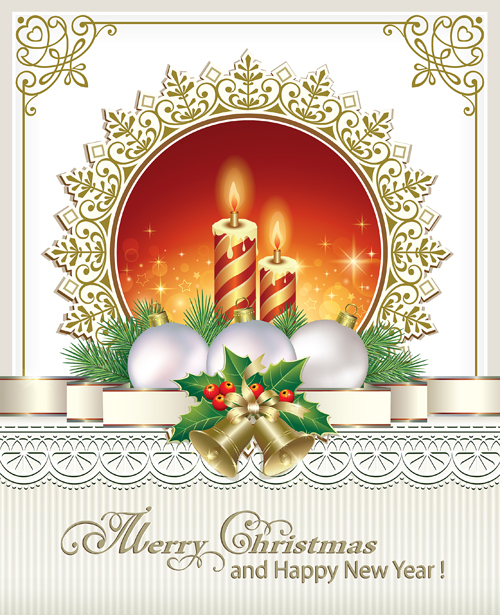 2016 Christmas new year gold background vectors 08   