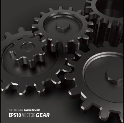 Realistic gear design vector background 02 Vector Background realistic gear background   