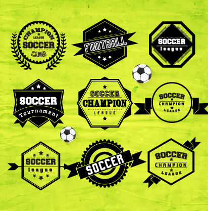 Creative football labels design vector graphics 05 vector graphics vector graphic labels label graphics football creative   