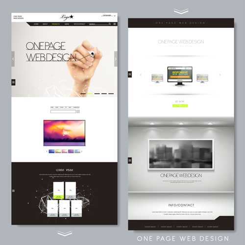 Website page design template vector 01   