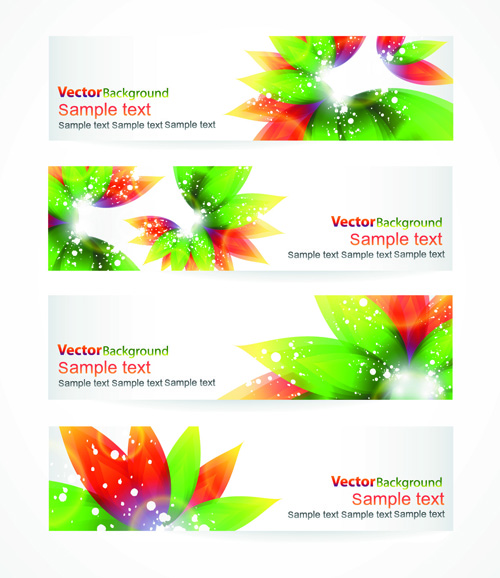 Colorful Spring Leaves Banners Vector 01 leaves leave colorful banner   