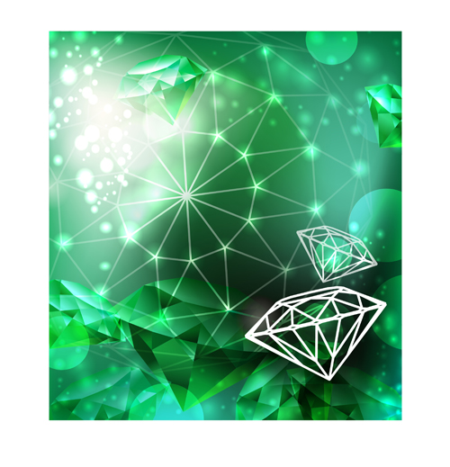 Vector Green diamond set 02 green diamond   