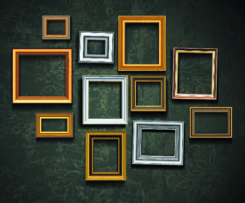 Vintage Frame on the wall vector 01 wall vintage frames   