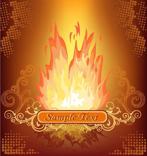 Set of Abstract Fire vector background 05 fire abstract   