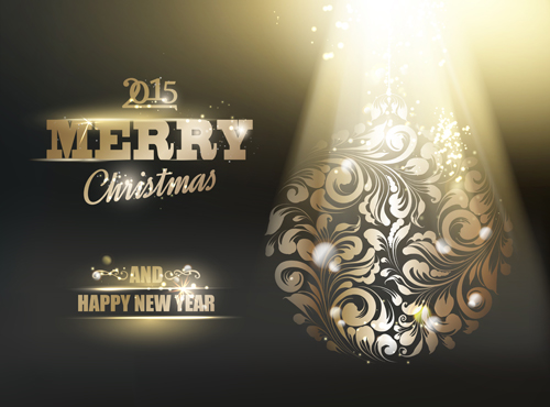 Shiny 2015 christmas and new year with floral background new year floral background christmas background 2015   