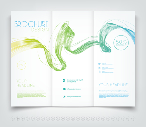 Bright brochure folding cover design vector 03 folding cover brochure bright   