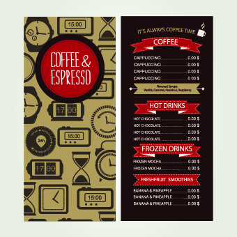 Cafe menu creative design vecor 02 menu creative coffee   