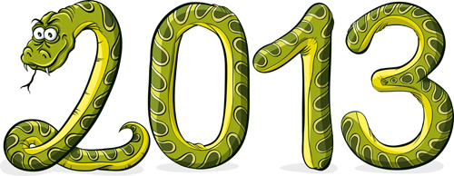Set of 2013 year of snake design vector 07 snake 2013 year 2013   