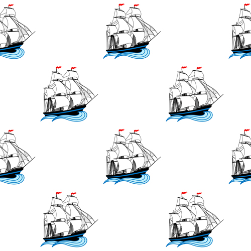 Sailship seamless pattern vector design 01 seamless sailship pattern design   