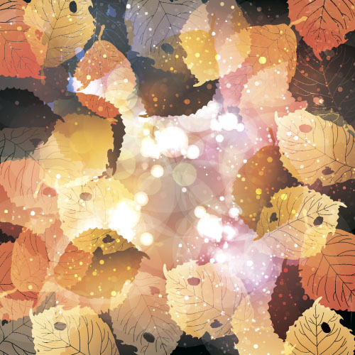 Autumn leaves with blurs vector background 03 leaves blurs background autumn   