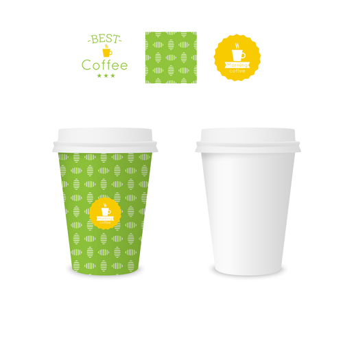 Best coffee paper cup template vector material 06 template paper cup coffee best   