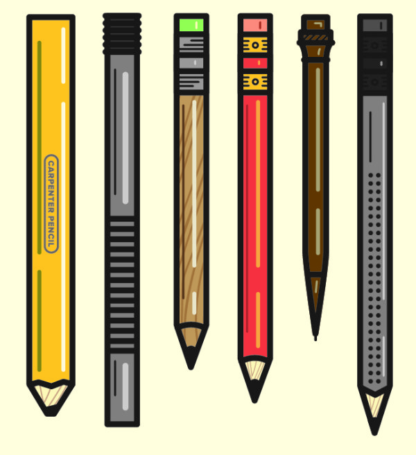 Different pencil vector graphics pencil different   