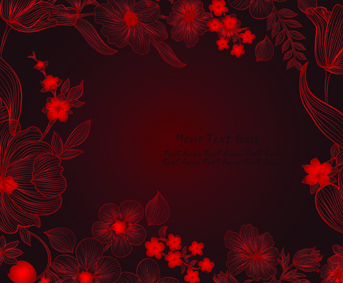 Hand drawn floral backgrounds vector 02 invitation hand drawn floral background floral   