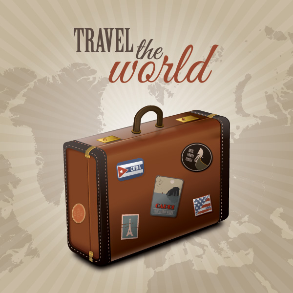 Travel world retro background graphic travel Retro font background   