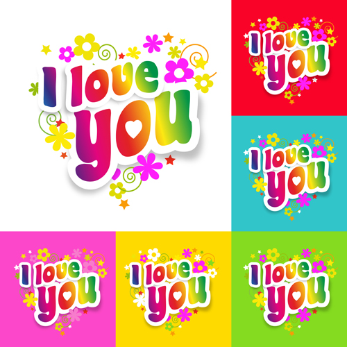 I love you flower sticker vector sticker i love you flower   