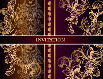 Ornate wedding invitation card vector 05 wedding invitation card vector card   
