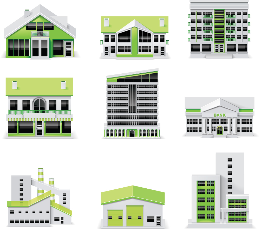 Different green city building design vector green different city building city   