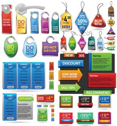 Sale tags with corners banner web elements vector web tag set corners banner   