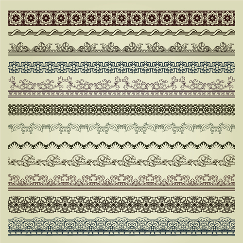 vintage Pattern vector borders 02 vintage pattern vector borders   