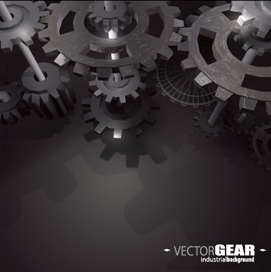 Realistic gear design vector background 01 Vector Background realistic gear background   