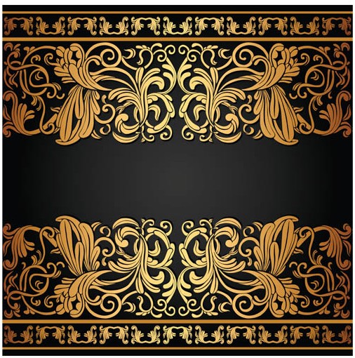 Gold floral borders graphic vector design gold floral borders   