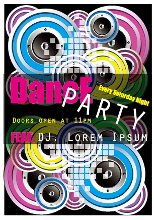 Fashion dance party flyer vector material 03 party material flyer fashion dance   