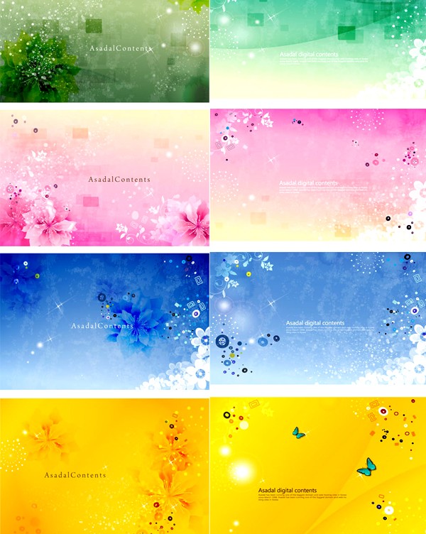 Bright fresh background art vector set fresh bright art   